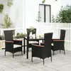Image de vidaXL Chaises jardin lot de 4 avec coussins Résine tressée