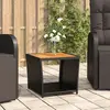 Image de vidaXL Table à thé résine tressée bois d'acacia