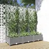 Image de vidaXL Jardinière avec treillis - Gris clair 120 cm