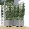 Image de vidaXL Jardinière avec treillis Gris clair
