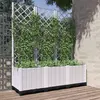 Image de vidaXL Jardinière avec treillis - Blanc 120x40x136 cm