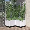 Image de vidaXL Jardinière avec treillis - Blanc 80x80x136 cm