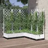 Image de vidaXL Jardinière avec treillis Blanc