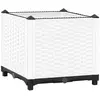 Image de vidaXL Lit surélevé - Blanc Polypropylène