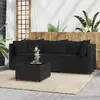Image de vidaXL Salon de jardin 4 pcs noir