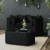 Image de vidaXL Salon de jardin 4 pcs Coussins Noir Résine tressée