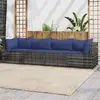 Image de VidaXL Salon de jardin 4 pcs Gris Résine tressée