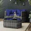 Image de vidaXL Salon de jardin 4 pcs avec coussins - Gris