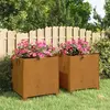 Image de vidaXL Jardinières avec Pieds Acier Corten