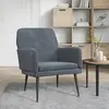 Image de vidaXL Fauteuil - Gris foncé velours