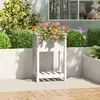 Image de vidaXL Jardinière avec étagère - Blanc 54x34,5x81 cm