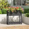 Image de vidaXL Jardinière avec Étagère Gris 82,5x34,5x81 cm