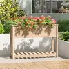 Image de vidaXL Jardinière avec étagère 111,5x34,5x81 cm