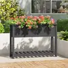 Image de vidaXL Jardinière avec étagère Gris