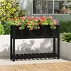 Image de vidaXL Jardinière avec étagère - Noir