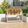 Image de vidaXL Jardinière avec étagère - Bois de pin