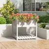 Image de vidaXL Jardinière avec étagère - Blanc