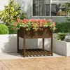 Image de vidaXL Jardinière avec étagère Bois de pin 82,5x82,5x81 cm