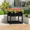 Image de VIDAXL Jardinière avec étagère en bois - Noir
