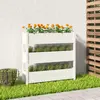 Image de vidaXL Jardinière en bois de pin blanc 112x25x104,5 cm