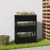 Image de vidaXL Jardinière Noir Bois de Pin