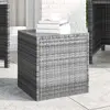 Image de vidaXL Table d'appoint gris - Poly rotin & verre