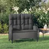 Image de vidaXL Banc de Jardin Inclinable 107 cm - Noir Résine Tressée