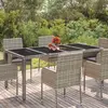 Image de VIDAXL Table de jardin dessus en verre gris