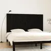 Image de vidaXL Tête de lit murale Noir 204x3x110 cm Bois massif de pin