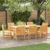 Image de vidaXL Ensemble de salle à manger pour jardin 9 pcs Marron