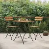 Image de vidaXL Ensemble de bistro pliable 3 pièces - Teck et acier