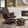 Image de vidaXL Chaise berçante avec repose-pied - Marron Tissu