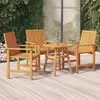 Image de vidaXL Chaises à Manger de Jardin Lot de 3 Bois Massif Acacia
