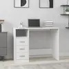 Image de vidaXL Bureau avec tiroirs - Blanc