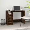 Image de vidaXL Bureau avec tiroirs - Chêne fumé