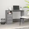 Image de vidaXL Bureau avec tiroirs - Sonoma Gris