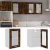 Image de vidaXL Armoire en Verre Suspendue - Chêne Fumé