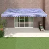 Image de vidaXL Auvent rétractable bleu et blanc 5 x 3 m
