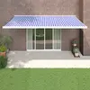 Image de vidaXL Auvent Rétractable 5x3 m - Bleu/Blanc