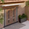 Image de vidaXL Auvent de porte 358.5x90 cm Gris et transparent