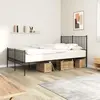 Image de vidaXL Cadre de lit métal sans matelas avec pied de lit noir 140x190cm