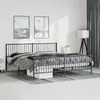 Image de vidaXL Cadre de lit métal sans matelas avec pied de lit noir 193x203cm