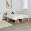 Image de vidaXL Cadre de lit métal blanc 140x190 cm