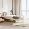 Image de vidaXL Cadre de lit métal sans matelas - Blanc 90x200 cm