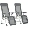 Image de vidaXL Chaises de camping pliantes et repose-pied lot de 2