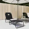 Image de vidaXL Chaise longue pliante noir tissu oxford