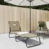 Image de vidaXL Chaise Longue Pliante Taupe
