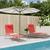 Image de vidaXL Chaises longues Pliables Rouges