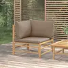 Image de vidaXL Canapé d'angle avec coussins - Bambou taupe