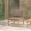 Image de vidaXL Canapé central de jardin - Taupe Bambou